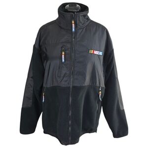 Essex NASCAR Jacket Men XL Black Fleece Ripstop Full Zip Racing Embroidered Logo